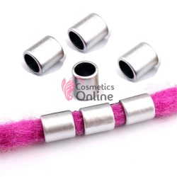 Inele din plastic pentru codite afro RNG27AA Argintii, Set 10 bucati